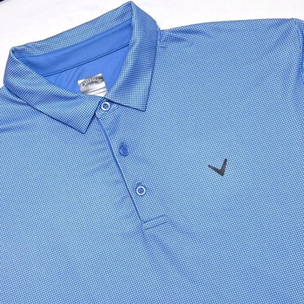 Callaway Mens Opti-Dri Performance Short Sleeve Polo Golf Shirt Size XL Blue